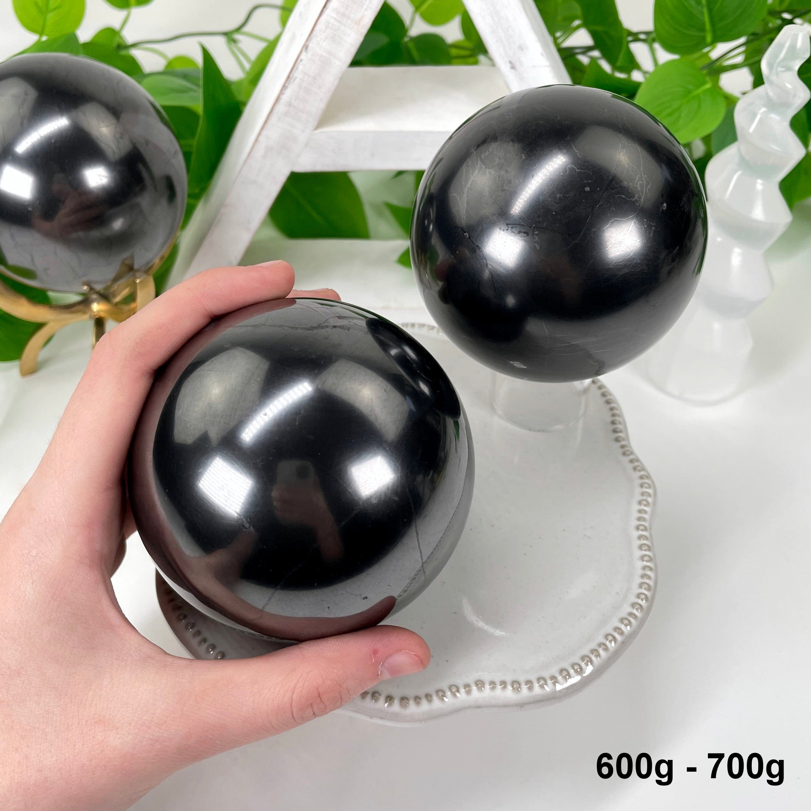 Shungite Polished Spheres - By Weight Halloween Decor