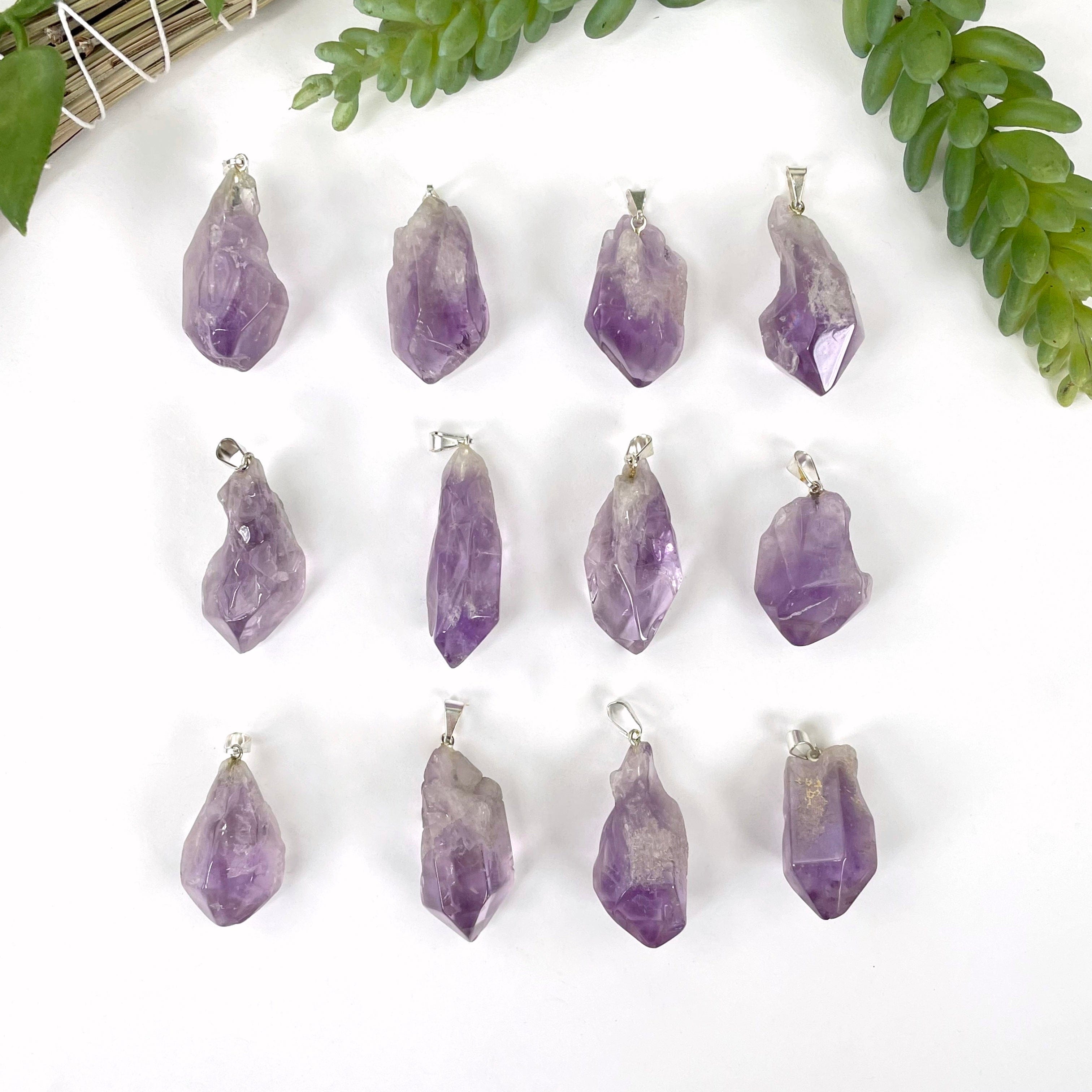 Tumbled Amethyst Pendant with Silver Bail