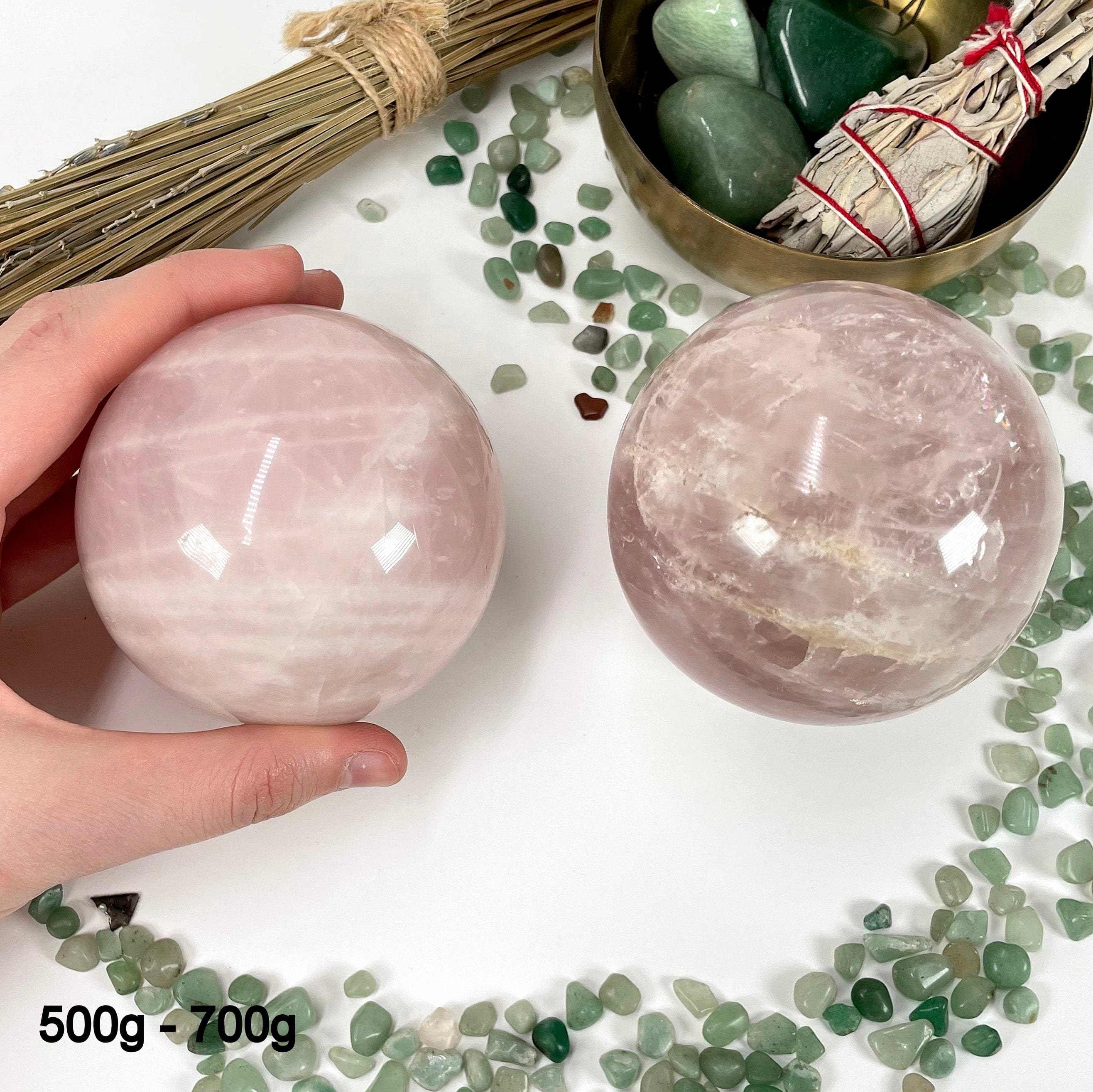 Rose Quartz Sphere Polished Crystal Ball - By Weight