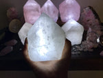 Rose Quartz and Crystal Point Lamps with USB Cord