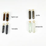 Gemstone Point Pendants with Gold Tone Circle Bail