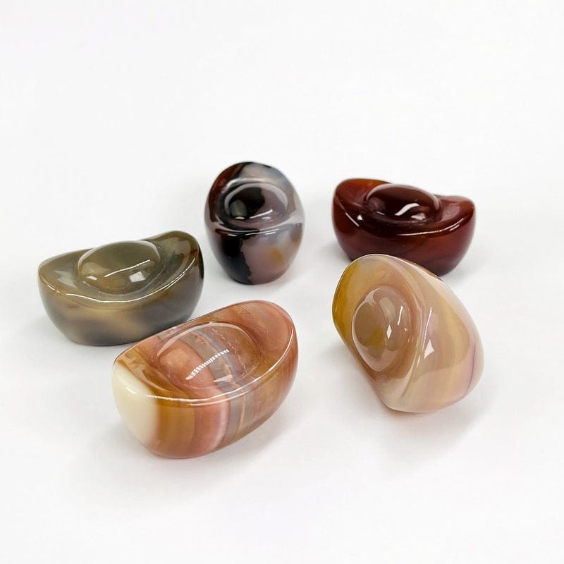 Carnelian Crystal Yuanbao - Carved Stone - Money Stone Healing Stones