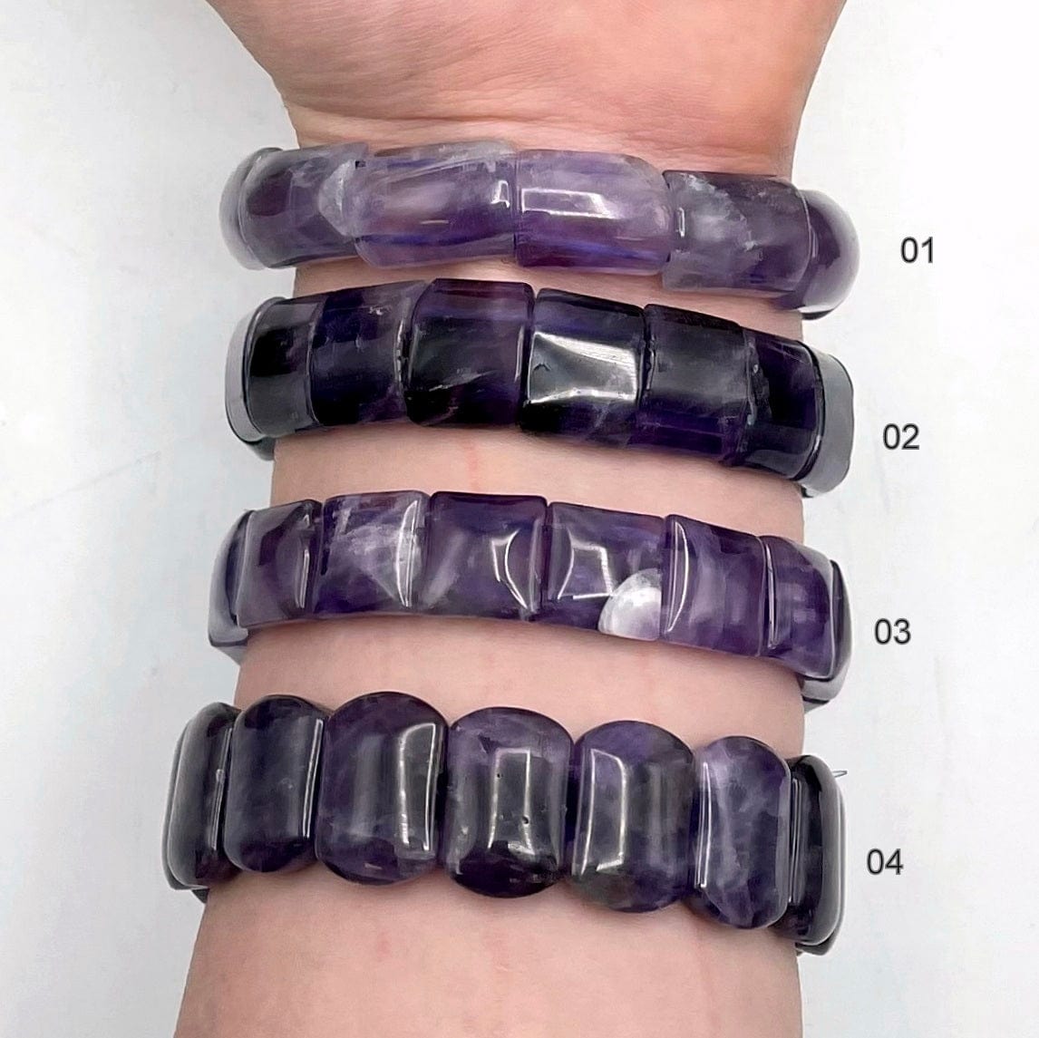 Amethyst Square Bead Bracelet