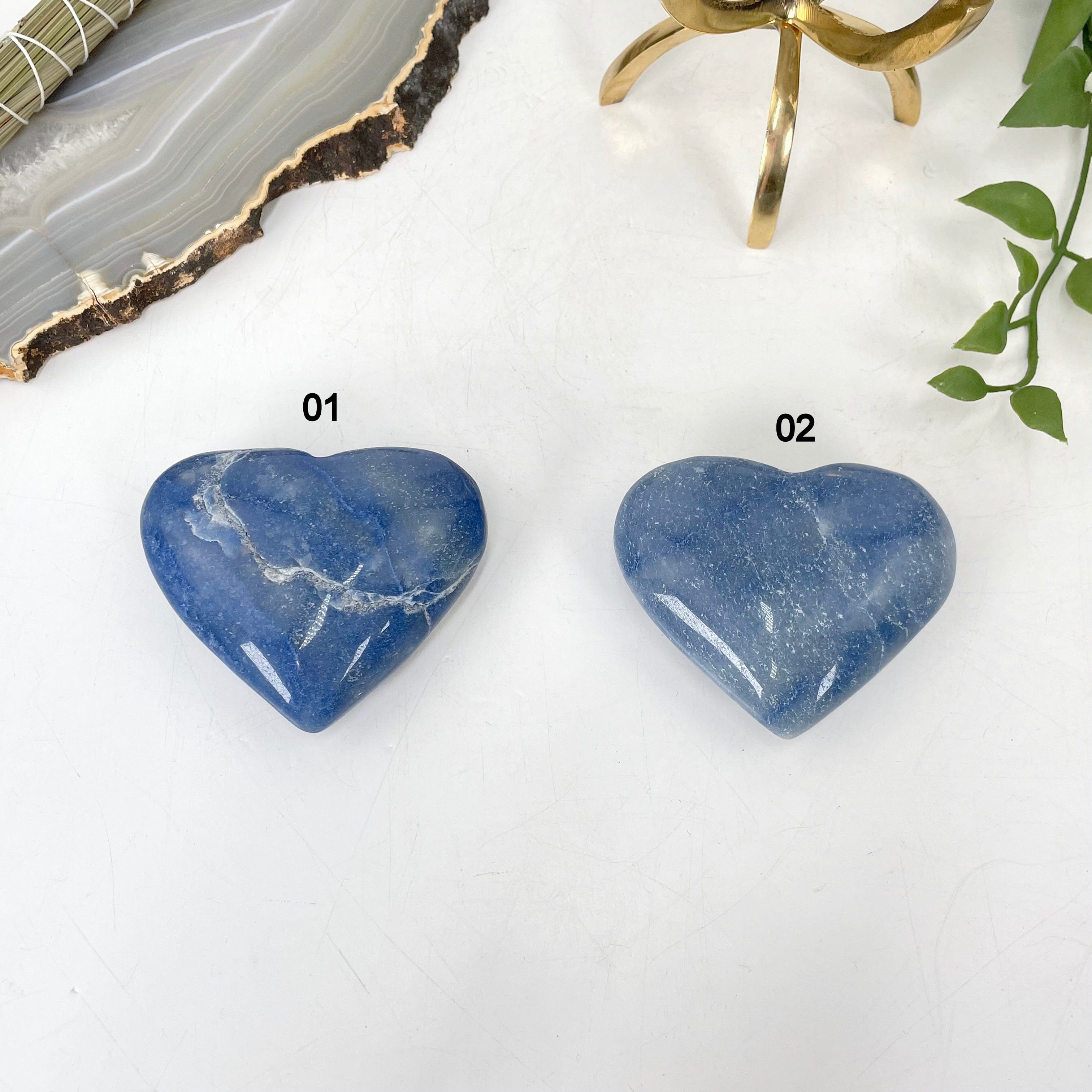 Blue Quartz Heart - You Choose