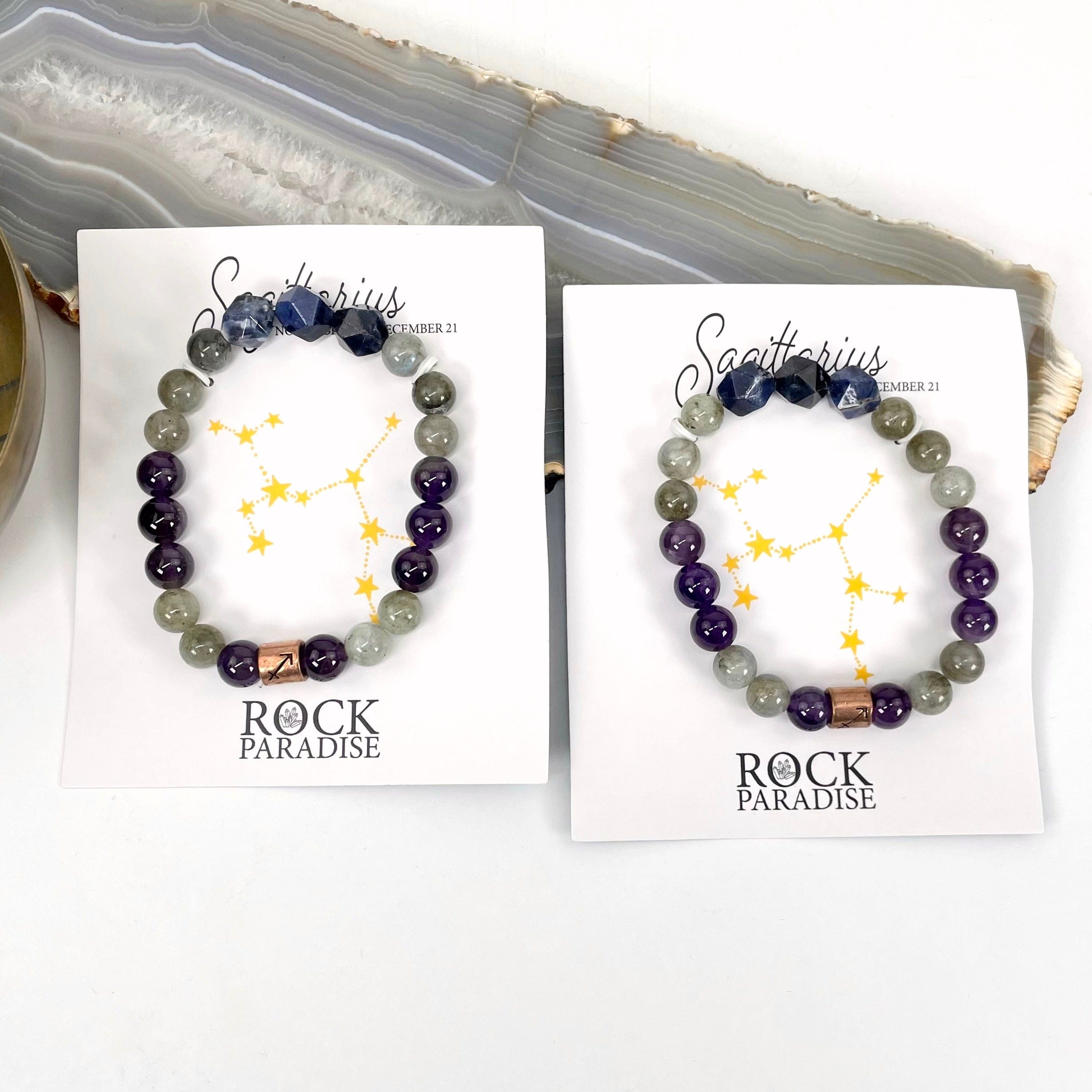 Sagittarius Zodiac Gemstone Crystal Stretch Bracelet