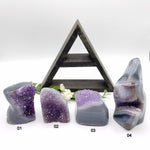 Agate Cut Base with Amethyst Druzy - You Choose