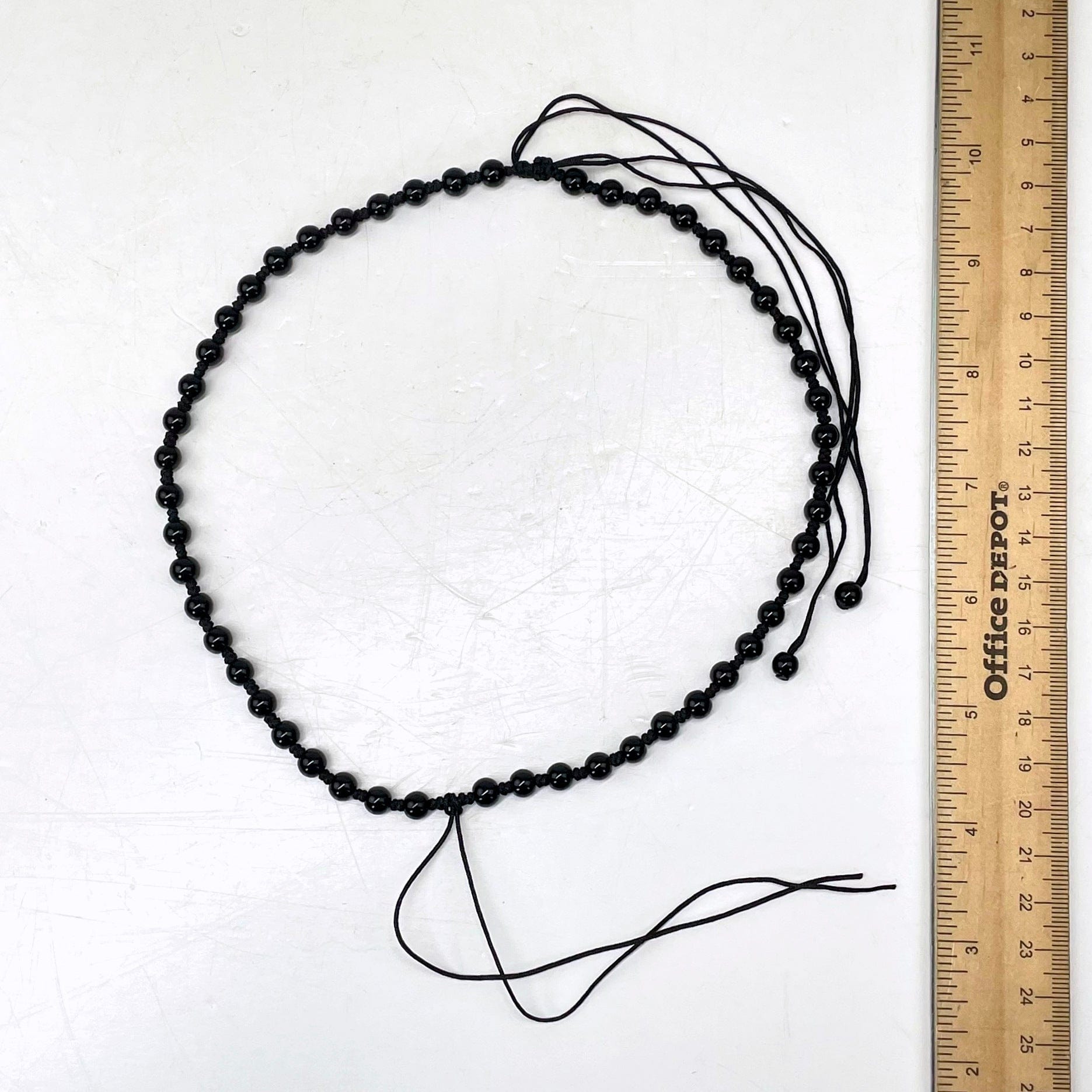 Black Obsidian Mala Bead Adjustable Necklace