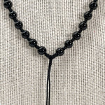 Black Obsidian Mala Bead Adjustable Necklace