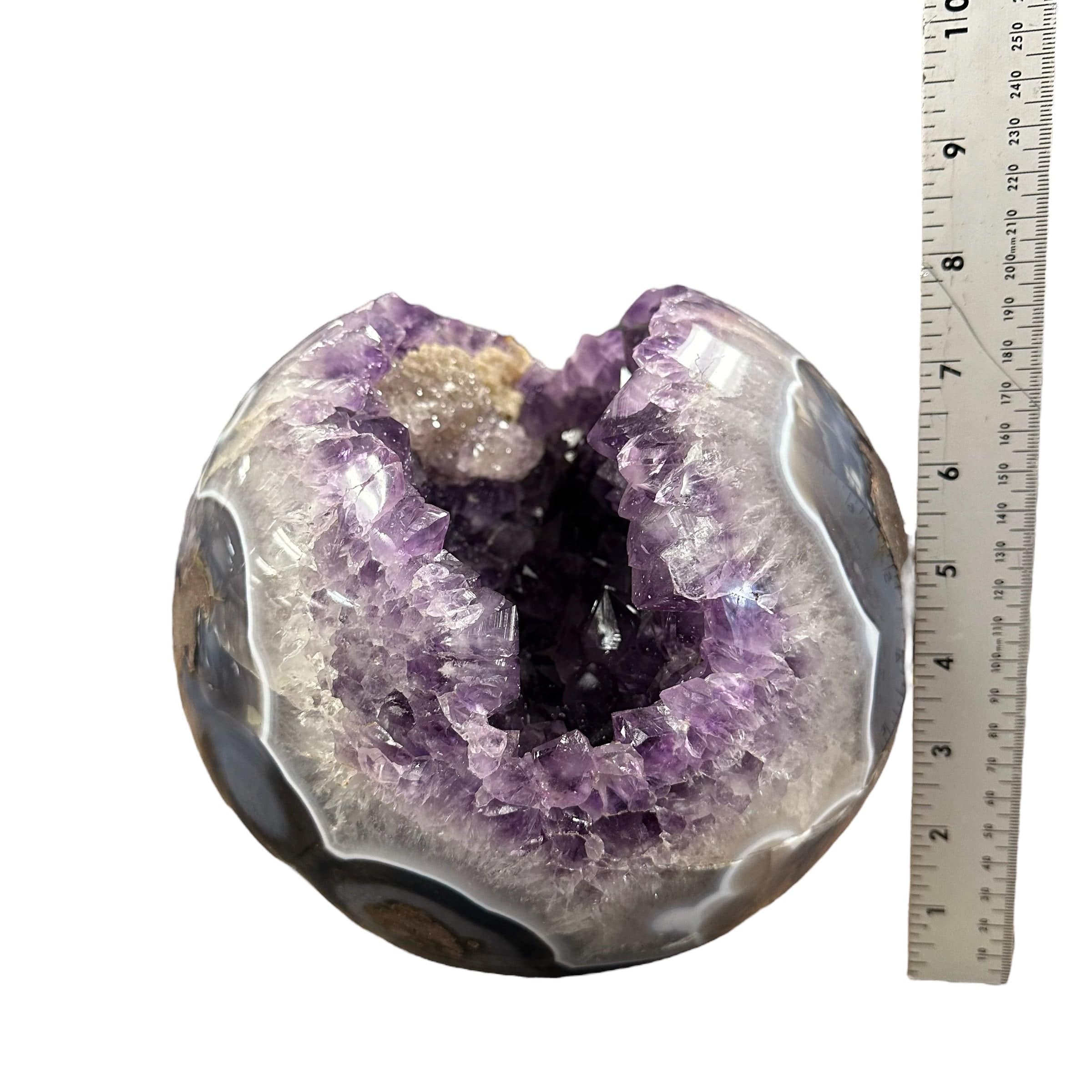 Amethyst Agate Crystal Sphere - Large Sphere - OOAK -