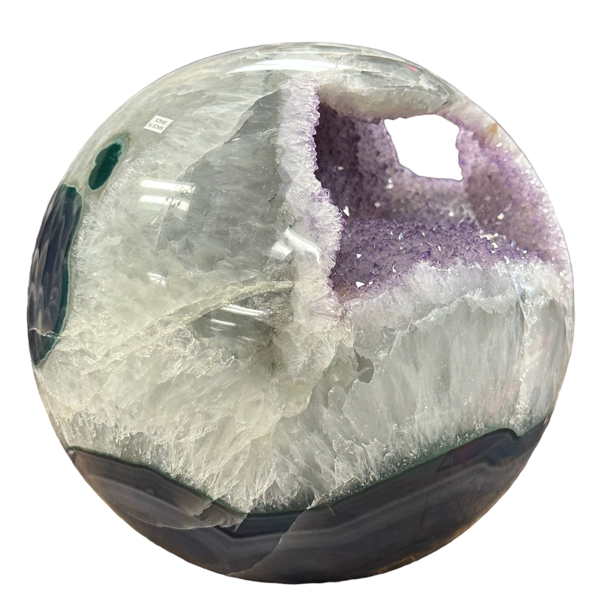 Amethyst Agate Crystal Sphere - Large Sphere - OOAK -