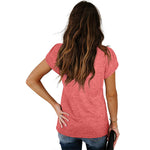 Solid V-Neck Short Sleeve T-Shirt