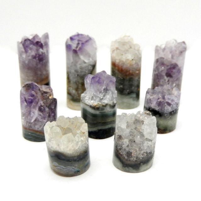 Amethyst Cylinders - Small Amethyst for Jewelry Making - Chakra - Reiki (RK35B10-03)