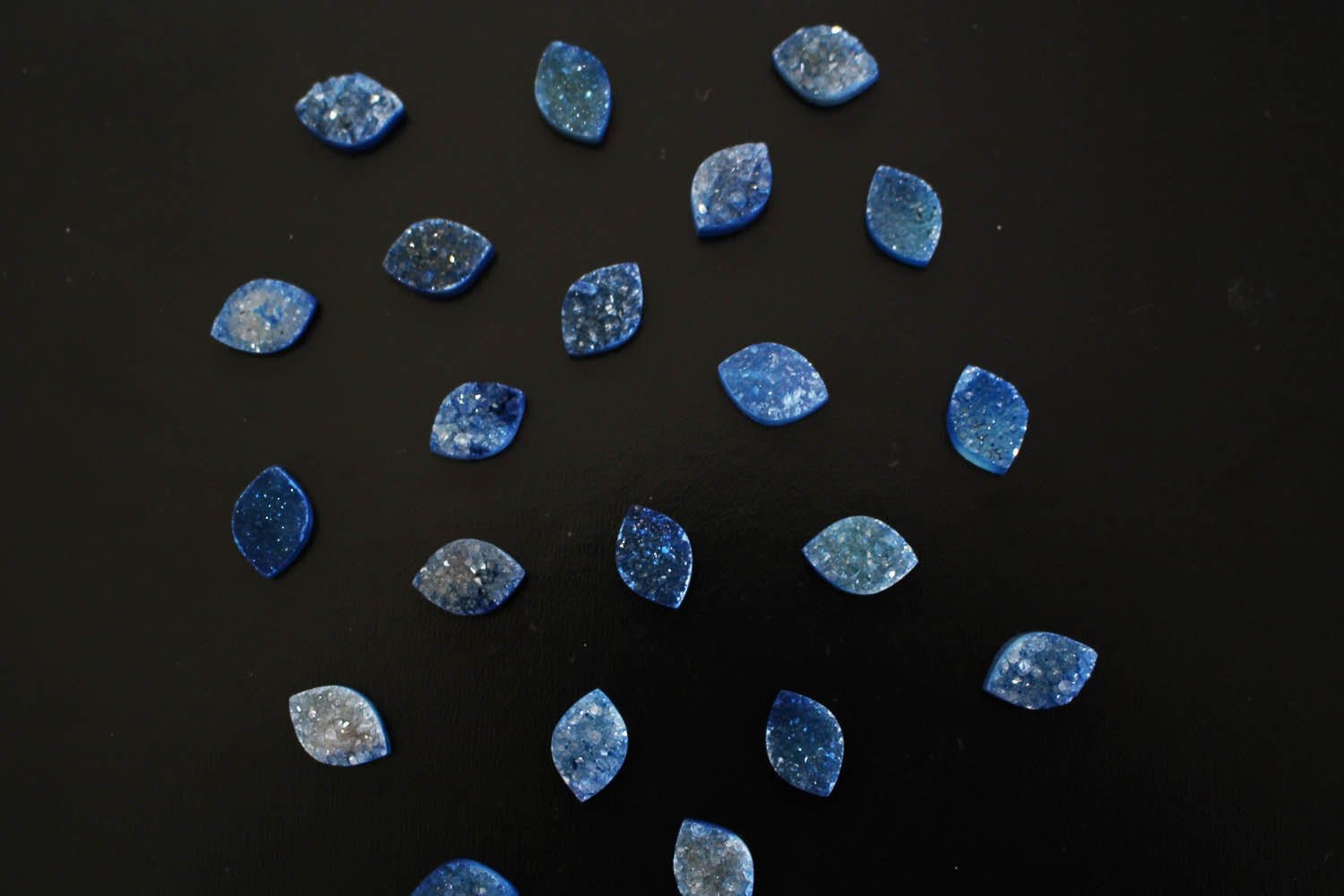 Blue Marquise Druzy Cabochon - For Jewelry Making (RK35B23-18)