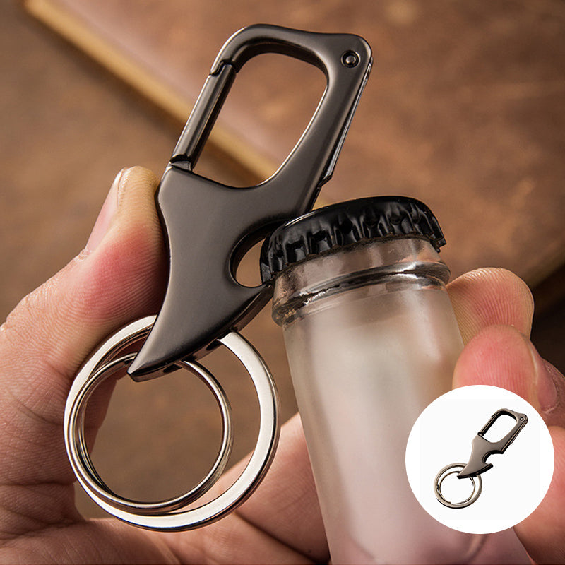 Multifunctional Pendant Bottle Opener Metal Double Ring Key Chain