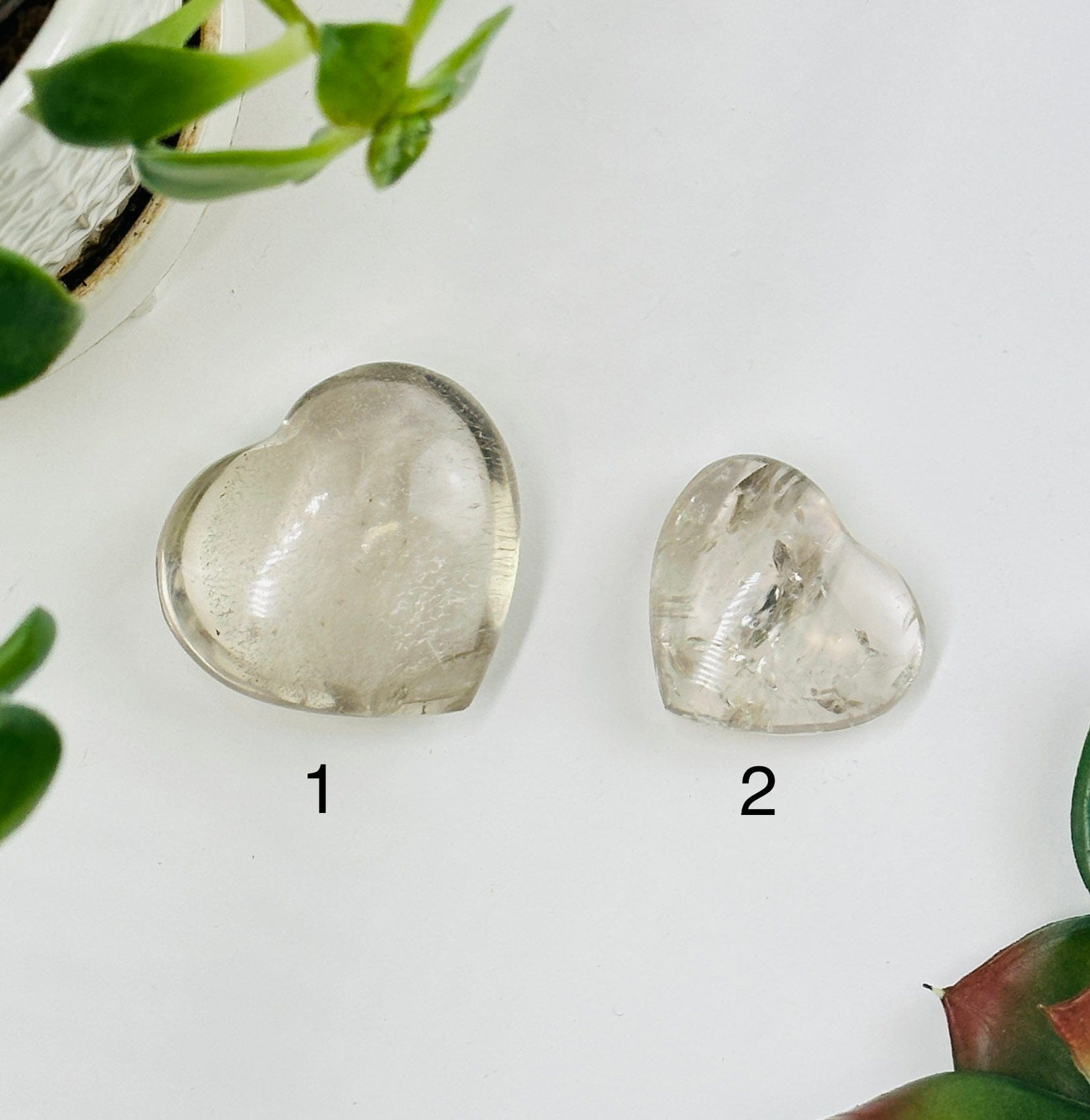 Crystal Quartz Hearts YOU CHOOSE