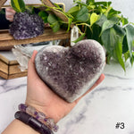 Purple Amethyst Druzy Hearts - YOU CHOOSE