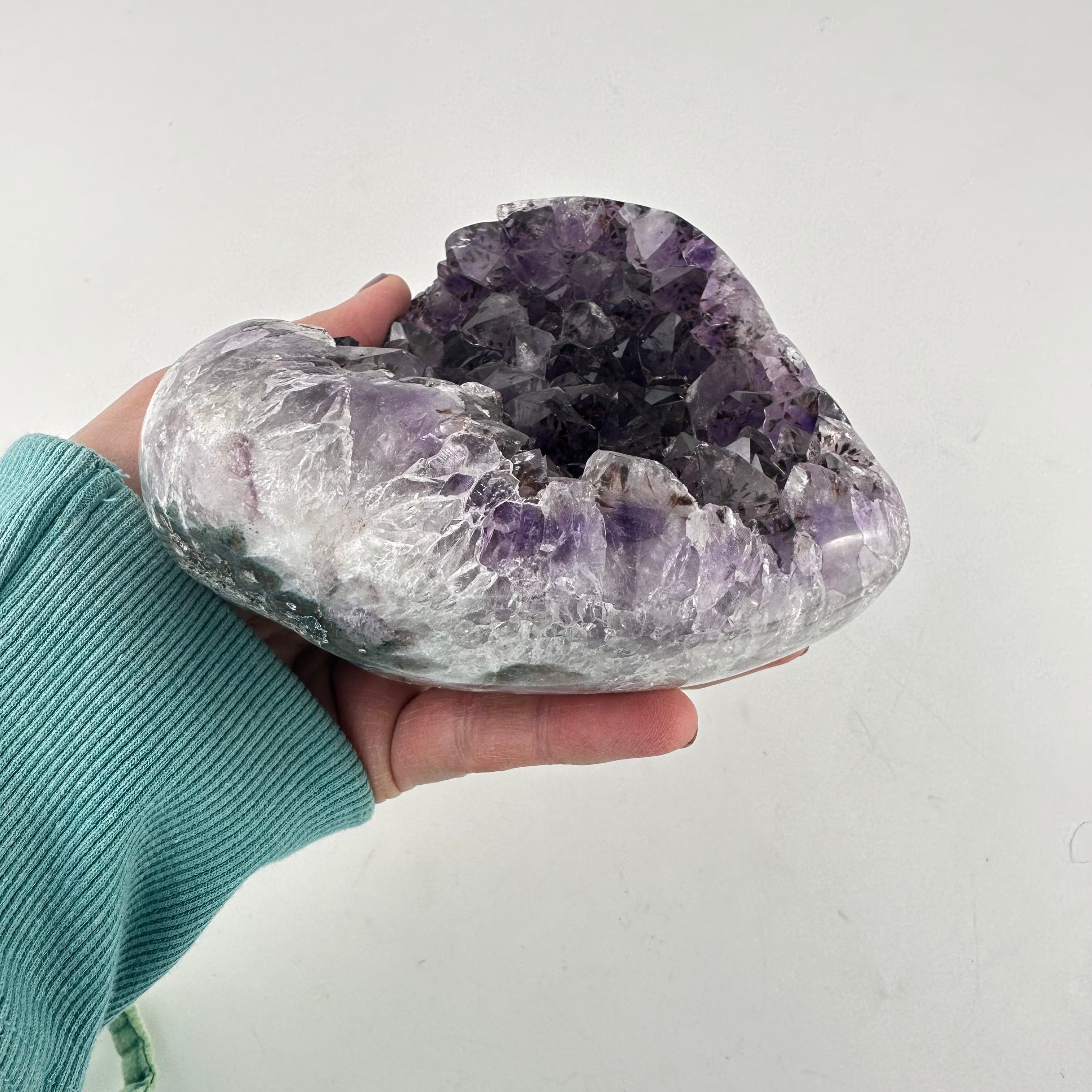 Amethyst Crystal Cluster Heart