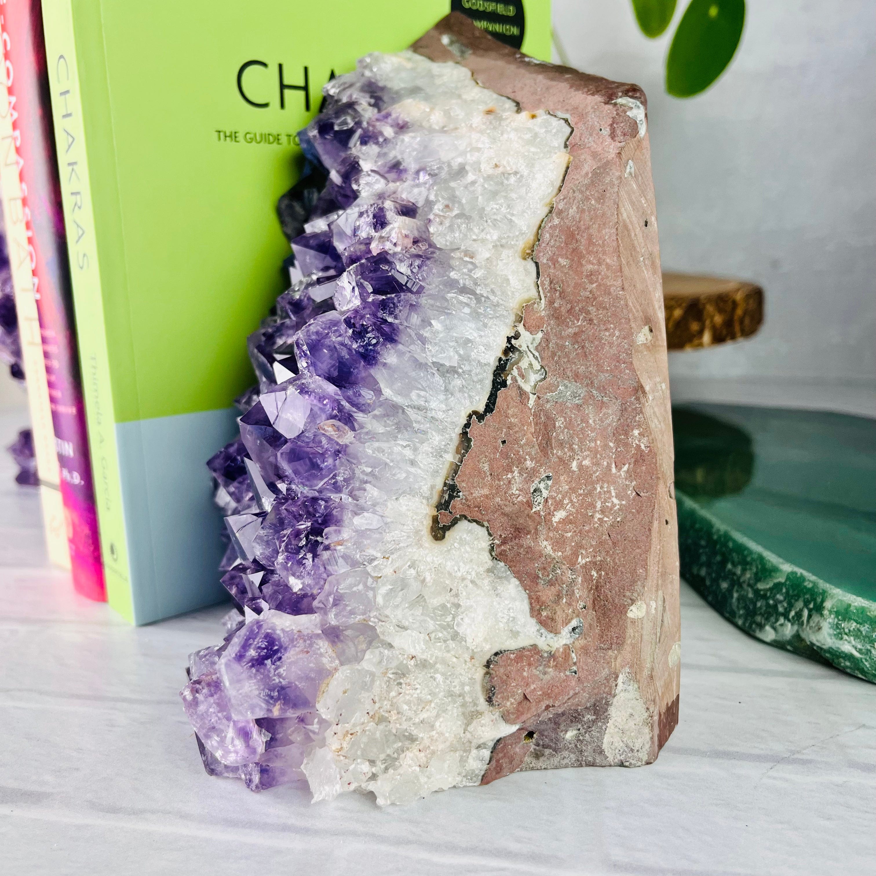 Amethyst Cluster Bookend Set Deep Purple