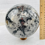 Black Tourmilated Quartz Sphere - OOAK -Gigantic