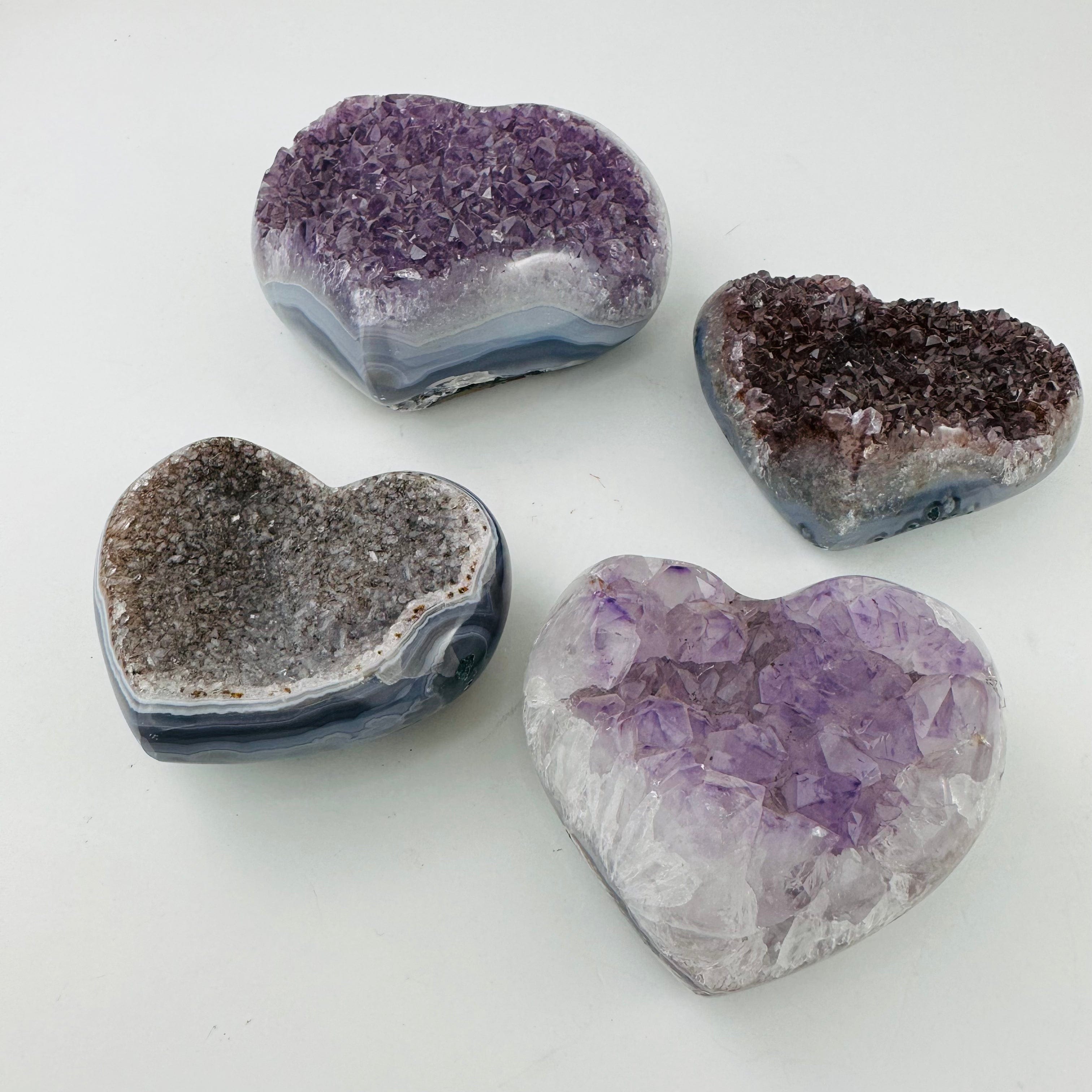 Amethyst Crystal Gemstone Hearts - YOU CHOOSE