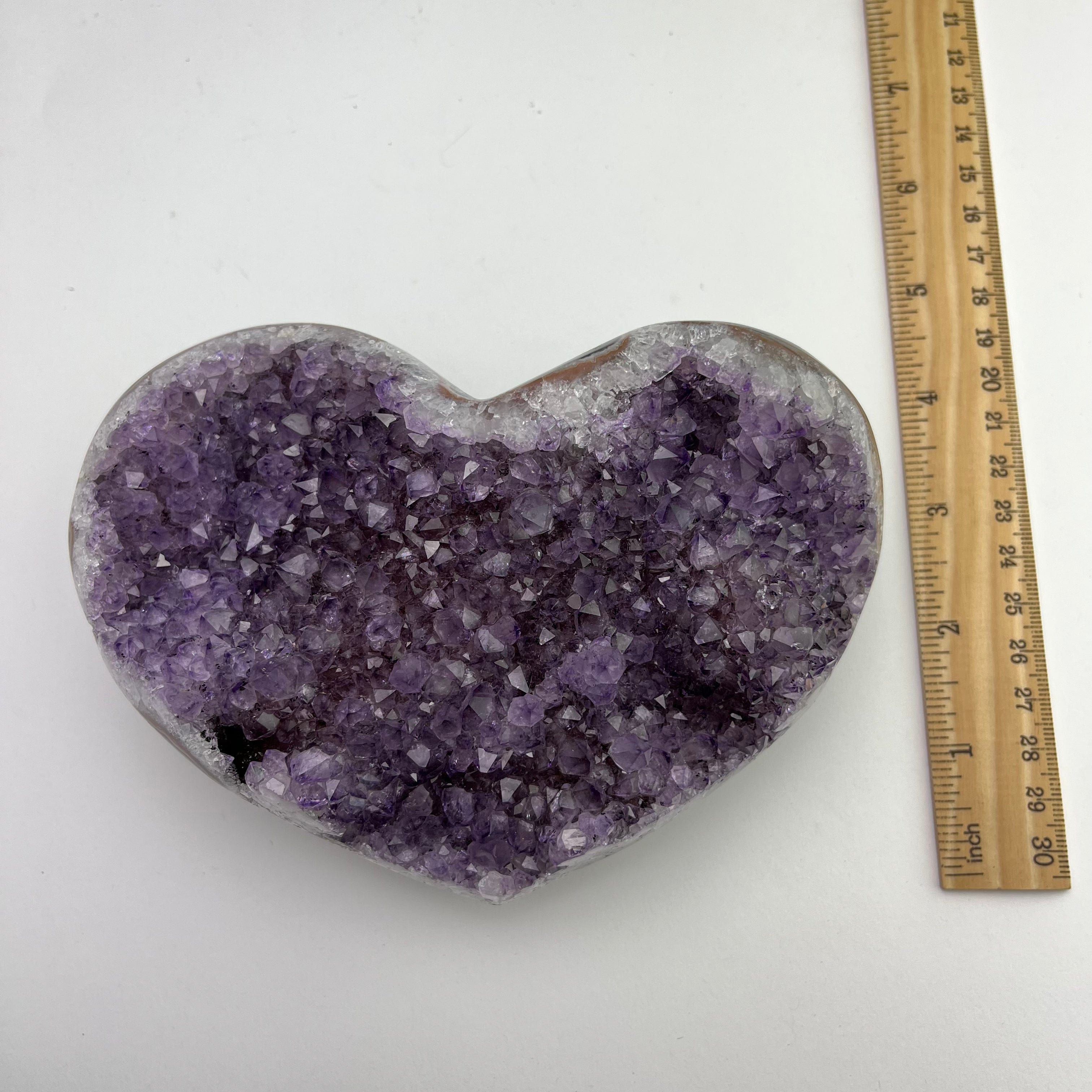 Amethyst Crystal Purple Druzy Heart