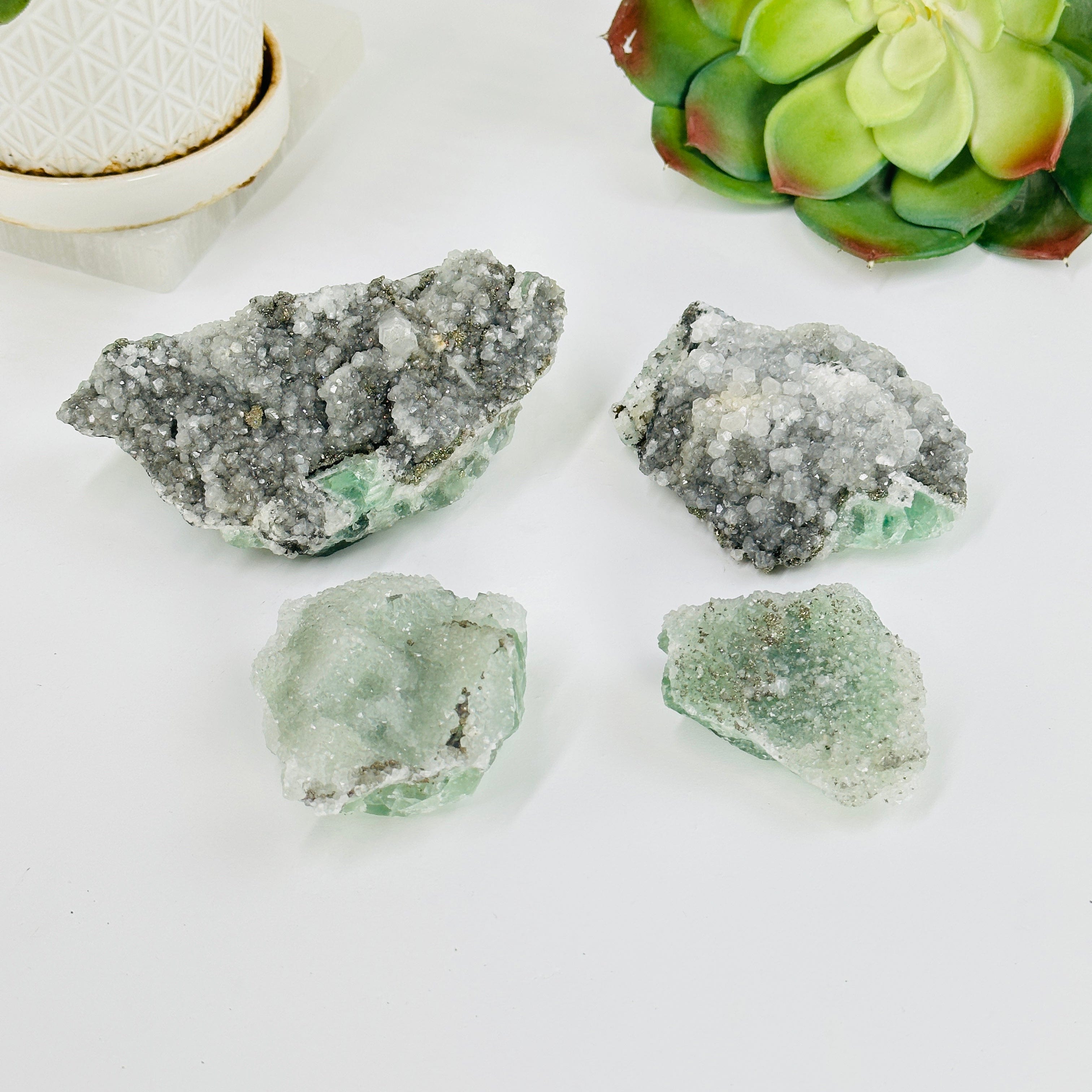 Fluorite with Pyrite and Crystal Quartz growth YOU CHOOSE